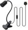 Clip on Lamp, 240CM Cable, E27 Clamp Lamp Bulb Holder with Large Anti Slip Clip, 35CM Length, 10MM Thick 360°Flexible Gooseneck, Clip Light, Clamp on Desk Lamp, Reading Light, Bedside Light, Black