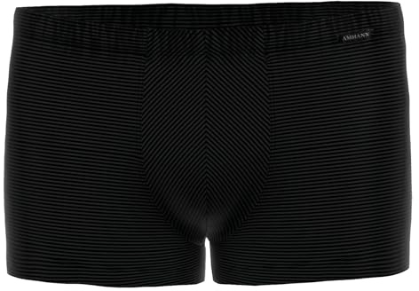 Ammann Herren Unterwäsche Unterhose Boxer Retro Short, Farbe:Schwarz, Größe:10, Artikel:-90 schwarz