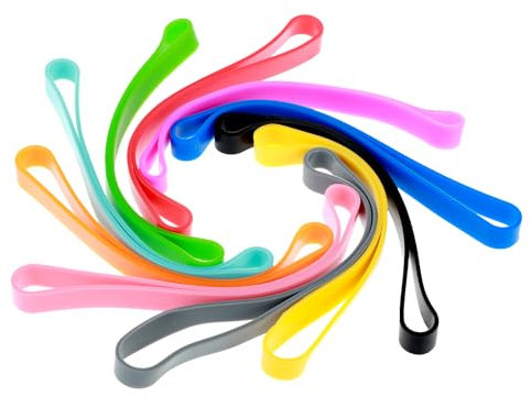 JIYIN 10 Stück Gummibänder Breit, 18×1.2cm Gummiringe Dicke Haushaltsgummis Breit Gummiringe Breit Gummiringe Groß Mülleimer Gummiband Verpackung Gummibändern für Bücher Aktenordner Yogamatte