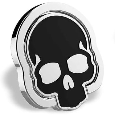 TOFINZO Phone Finger Skull Ring Grip, Adjustable Finger Ring Holder, Magnetic Car Mount, Phone Stand For All Devices and Tablets - Black, Red, White (Black)