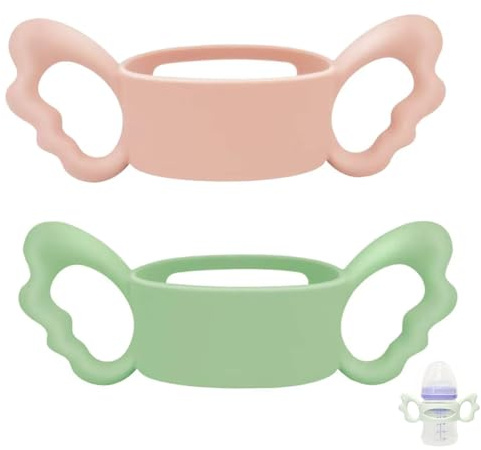Silicone Bottle Handles Compatible with Lansinoh Bottles, 2 Pack, 4m+