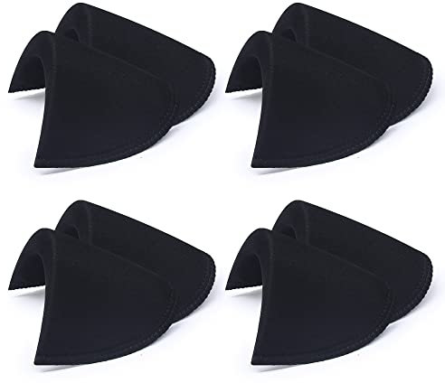 Jamsinmu 4 Paar Schulterpolster Schaum Praktische Push Up Pads für Einnähen Blazer Jacken Anzug Mäntel Sakkos Kleid Kleidung Nähen Zubehör Black Large