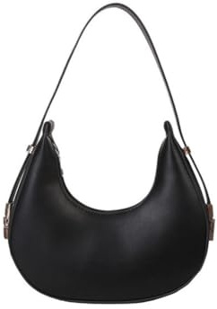 Crescent Retro Half Moon Shoulder Bag for Women - Mini Clutch Purse with Zipper Closure