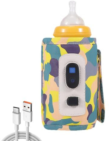 USB Milk Bottle Warmer, Digital Bottle Warmer Bag, Adjustable Milk Warmer Bag, Portable Baby Bottle Warmer, Insulated Milk Bottle Warmer, 5 Gear Temperature Bottle Bag, Travel Friendly Bottle Warmer