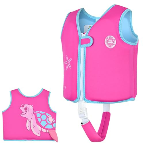 Kinder Mädchen Junge Schwimmlernweste, Schwimmhilfe Schwimmen Jacket für Kleinkinder Alter 1-6 mit Einstellbare Sicherheits Straps