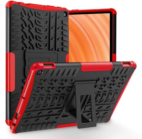 TASSKTO Case For Tablet 10 inch (13th Generation 2023 Release) Compatible with Dual Layer Heavy Duty Shockproof Kids Protective Case with Kickstand.Not fit Samsung iPad Huawei, Red