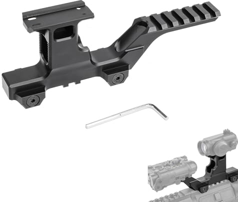 GLECTICAL Taktischer Riser-Halterung, Picatinny Schienen Erhöhungsmontage | Für Mini Red Dot Sight T-1/T-2 Kombination, für 20mm Picatinny/Weaver Schienensystem