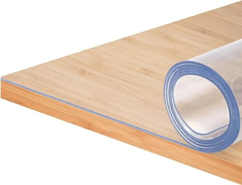 Transparenter PVC-Tischschutz, 80 x 240 cm, wasserdicht, transparente Kunststoff-Tischdecke, 2 mm dick, weicher Glasschutz für Tischplatte