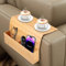 QCXWCJWD Sofa Arm Tray Table,Natural Bamboo Sofa Armrest Tray, Anti-Slip Couch Arm Tisch, Couch Cup Holder sofa Side Table for Snacks,Phone,Control,Cups(Wood)
