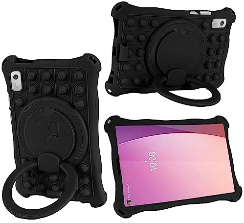 YKWXSC Coque pour Lenovo Tab M9 9 TB-310FU, Robuste avec Support Rotatif et Bandoulière Étui de Protection pour Lenovo Tab M9 9 TB-310FU, Noir