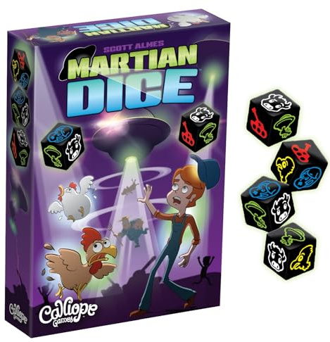 Calliope Martian Dice, Crazy Alien Invasion Game, Press-Your-Luck Dice Game for 2–6 Players Ages 8 & up