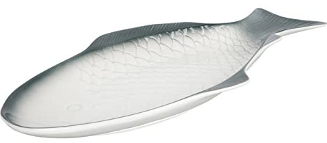 POPETPOP Vassoio di pesce piatto di pesce piatti in terracotta decorazione servizio decorativo piatti da portata in ceramica piatto di cibo a forma di pesce Dark Green