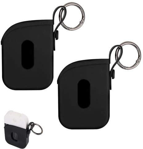 lasuroa 2stk Silikonhülle Kompatibel mit Handdesinfektionsspray 30ml, Schutzhülle mit Feder-Ring Nebel Schlüsselanhänger Halter Reisefreundliches Desinfektionsspray Zubehör (Schwarz)