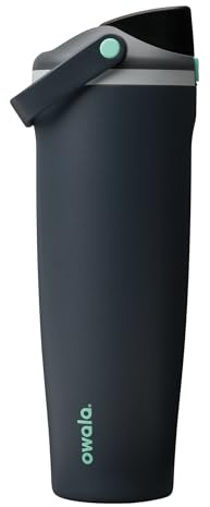 Owala FreeSip Sway Borraccia in acciaio inox, 1185ml, Foggy Tide | Acciaio inox termico | Maniglia robusta per il trasporto rapido | Coperchio antigoccia con apertura a pulsante