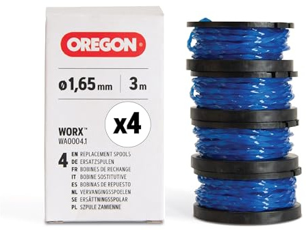 Oregon Confezione da 3 Bobine di Filo per Decespugliatore Worx, Pronte all'Uso Grazie al Rocchetto Pre-Avvolto a Spirale Quadrata Premium Oregon Gatorline, 1,65 mm