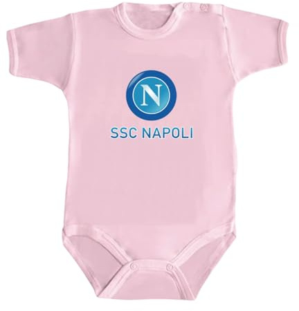 Intermezzo Body Neonato Logo Napoli Bimbo Bimba Bebè Campione Campioni d'Italia Napoletano Cotone Unisex Manica Corta Sport Tifoso Vesuvio Scudetto Bottoncini Squadra