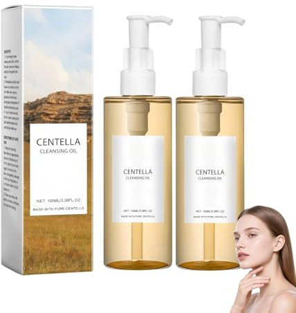 Centella Asiatica Reinigungsöl 100ml×2, leicht & erfrischend, sanfte Reinigung für Gesicht, Augen & Lippen, wasserfestes Make-up Entferner