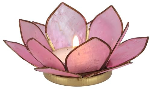 GURU SHOP Lotus Teelicht Muschel 11x4 cm - Rosa
