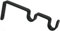 Doppel-Wandträger/Aufleger für Gardinenstangen 16mm, 2-läufig, schwarz
