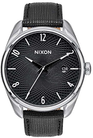 Nixon Unisex Erwachsene Digital Uhr mit Leder Armband A473-000-00