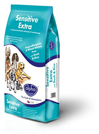 Alpha Sensitive Extra Complete Dry Dog Food Duck and Rice, 15 kg