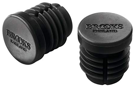 Brooks Fahrrad Lenker Endstopfen Cambium Griffe Rubber Plug Grip Gummi Kappen 2 Stück Set, BYB37, Farbe schwarz