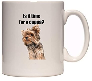 is It Time for A Cuppa? Cute Yorkshire Terrier (Yorkie) Dog Novelty Tea/Coffee Mug/Cup