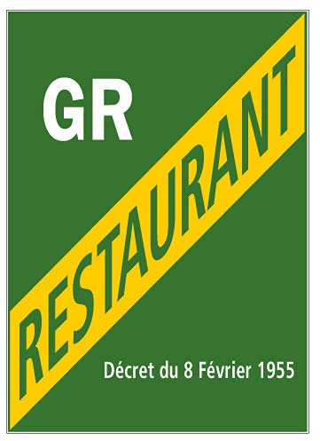 Signalétique.biz France - Panneau vert - Licence Grand Restaurant - Adhésif - Dimensions 150 x 210 mm - Film de Protection UV et anti graffiti