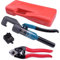 Muzata 45KN - Crimpadora manual hidráulica personalizada mejorada para kit de barandilla de cable de acero inoxidable de 1/8 pulgadas, 1 par de troqueles con cortador de cable de alambre CR09 CK12,