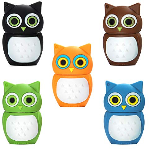 Chiavetta USB da 16 GB Confezione da 5 Pezzi, BorlterClamp Pen Drive Scheda di Memoria con Modello Carino Gufo, Regalo per Studenti e Bambini