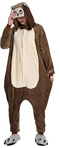 Ensemble de Pyjama Licorne Grenouillère Animaux Siamois Romper Pajamas Kigurumi Onesie Cosplay Animal Combinaison Costume Vêtement de Nuit en Flanelles Soirée Carvanal Halloween Noël Déguisement