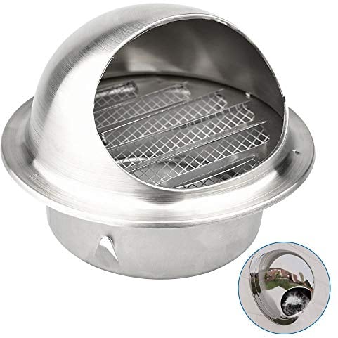 SNAGAROG Rejilla de Ventilacion Redonda de 100 mm, Rejilla de Ventilacion de Acero Inoxidable Rejilla de Ventilacion para Pared Exterior para Evitar Entrada de Bichos Palomas Viento Agua