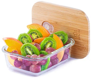 Umami Glas Mahlzeitenvorbereitungsbehälter, Lebensmittel-Aufbewahrungsbehälter, auslaufsicher und plastikfrei, stilvolle mikrowellen- und spülmaschinengeeignete Bento-Lunchbox für Männer/Frauen