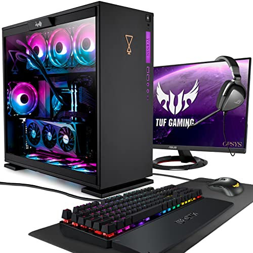 OPSYS Specta-V4 RGB Gaming PC Computer with Monitor & Gamer Keyboard/Mouse (Intel i5 13600KF, Geforce RTX 3070 Ti, 1TB NVMe SSD, 2TB HDD, 32GB RAM, Bluetooth, No OS)
