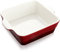 LOVECASA Casserole Dish, 2020ml Large Baking Dish, Square Stoneware Oven To Table Lasagne/Pie/Casserole/Tapas/Baking Dish for Home Kitchens, Red (26.5x22.4x7.5cm)