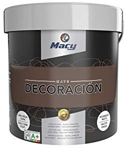 Pintura Plástica Mate Decoración Interiores Excelente Cubrición, Acabado Perfecto. 8 Litros. Color Chocolate