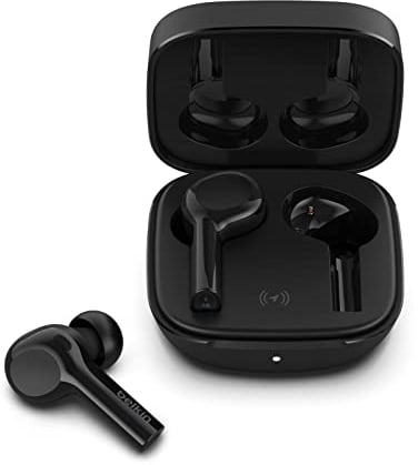 Belkin Wireless Bluetooth Earphones, SOUNDFORM Freedom True Wireless Earbuds with Wireless Charging Case IPX5 Certified Sweat and Water Resistant with Deep Bass for iPhones and Androids - Black