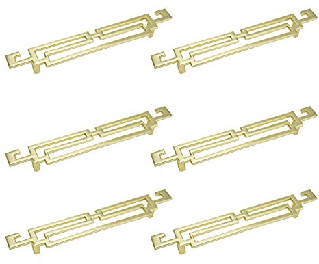 Savagrow 6 maniglie antiche per armadietti, 12,7 cm, dorate, per mobili, cassettiere, con viti
