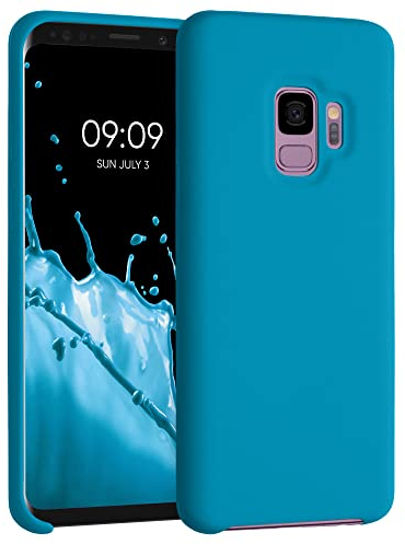kwmobile Hülle kompatibel mit Samsung Galaxy S9 Hülle - Silikon Handy Case - Handyhülle weiche Oberfläche - kabelloses Laden - Karibikblau