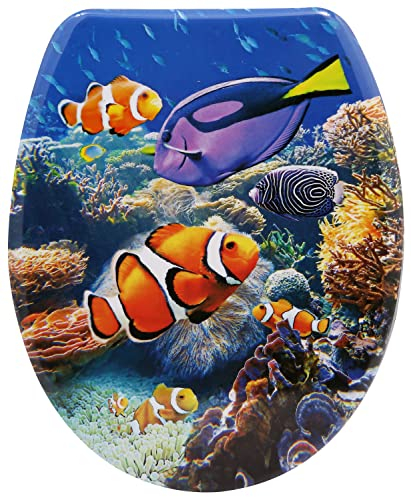 VEROSAN Duroplast WC-Sitz Aquarium, mit Absenkautomatik für geräuschloses Schließen, angenehmer Sitzkomfort, max. belastbar bis 150 kg