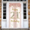 21st Birthday Decorations for Women, Happy 21 Birthday Backdrop Banner Rosegold Fabric Sign Poster Door Banner Party Welcome Sign