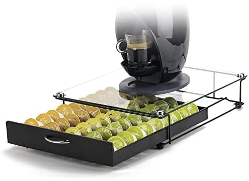 Bagoo Kaffeekapsel Schublade für Dolce Gusto Gehärtetes Glas und Metall Lagerung von Kapseln 50 pcs