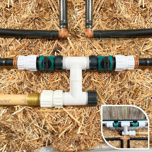 Multi-Garden Grid Connection Manifold | Connect Two Neighboring Garden Grids Together and/or Daisy-Chain from Manifold to Manifold with Garden Hoses to Connect Many Garden Grids | 4 Height
