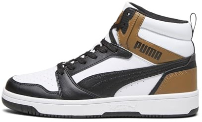 PUMA Unisex Rebound V6 Turnschuhe, Puma White Puma Black Chocolate Chip, 41 EU