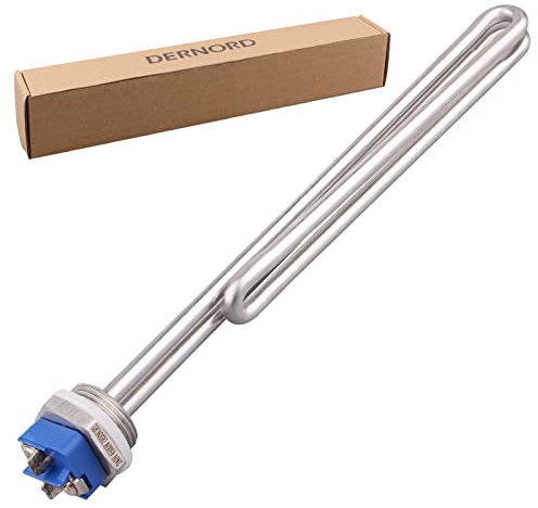 DERNORD 240V 4500W Foldback-Heizelement Edelstahl Heizung Ersatzteil 1 Zoll 33MM Flansch BSP Gewinde mit niedriger Wattdichte