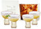 Gerippte Margarita-Gläser mit Goldrand,4er Set,mundgeblasene Margarita, Luxus Cocktail-, Martini- & Champagnergläser für Frühling & Sommer, elegantes Ripple Design, vergoldeter Rand (10oz)