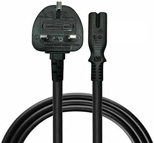 1.5M Figure 8 Main Power Lead with UK Plug – Fit for Sony PS5 PS4 PS3 Slim PlayStation 5 4 3, Xbox Series X/S, Xbox One X/S, Printer, Pure Copper, Flexible Charger Cable
