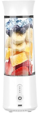 Maizoon Electric Cup for Making Fruit Juice Portable USB Charger 6 Three-Dimensional Steel Blades Blender Fine Flavor 400ml/14oz Fruit Juice Supplement for Chopping Ice White