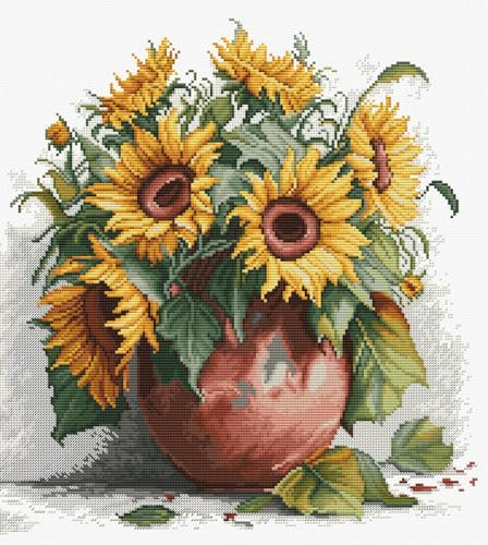 Luca-S Cross Stitch Kit, The Sunflowers,Counted Cross Stitch Kit for Adults, Embroidery Kit, B7021