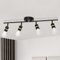 HiBay Deckenstrahler 4 Flammig Schwarz Deckenleuchte E27 Verstellbar Deckenspots Modern Metall Deckenlampe Lang für Küche Wohnzimmer Schlafzimmer (Ohne Leuchtmittel)